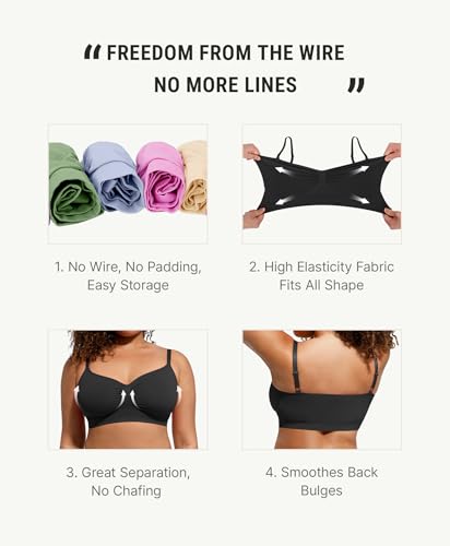Image of FeelinGirl Bralettes for Women with Support Comfortable Bras No Underwire Seamless Everyday Bras