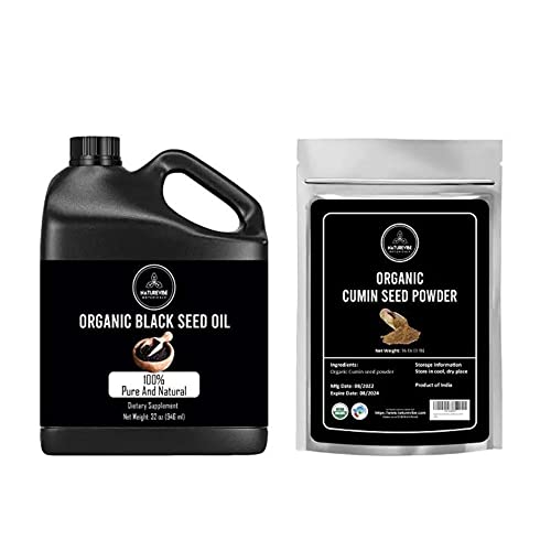 Naturevibe Botanicals Premium Black Seed Oil 32Oz And Cumin Seed Powder 1Lb | Carrier Oil Combo #TOP11