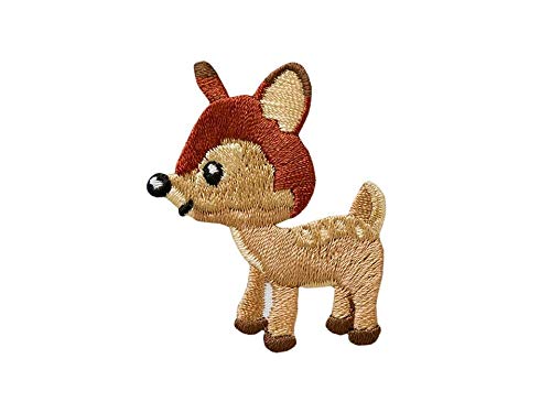 Mono-Quick Bügelbild Aufnäher Patch Applikation zum Aufbügeln REH Rehkitz 4,0 x 4,5 cm