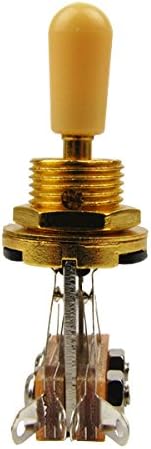 Musiclily 3 Way Short Straight Toggle Switch Pickup Selector for Les Paul/SG Style Electric Guitar, Gold Top with Cream Tip - Image 4