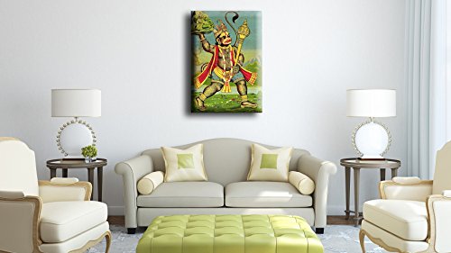 Image of Tallenge - Hanuman Fetches the Herb-bearing Mountain - Raja Ravi Varma Mythology Collection - Small Poster Paper (12 x 18 inches)