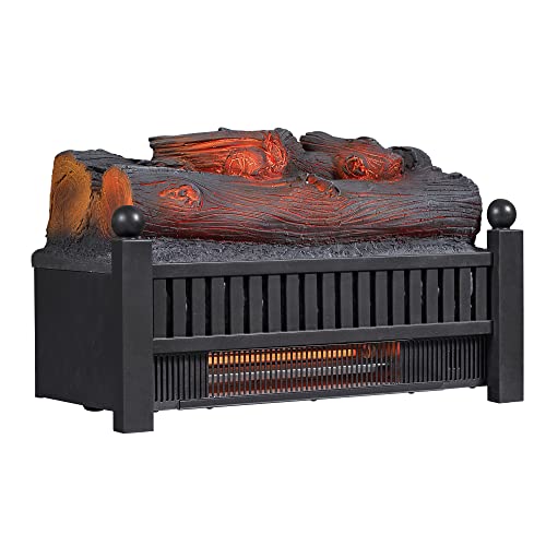 Image of duraflame Electric Log Set 1,000 Sq Ft Infrared Heater, Faux Logs Insert with LED Flames for Existing Fireplaces, Crackling Sounds, Remote Control Included