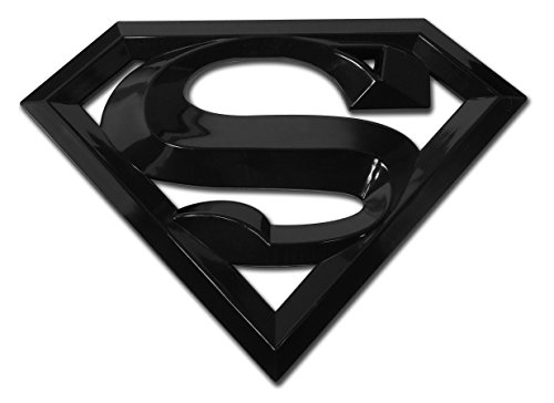Image of Elektroplate Officially Licensed DC Comics Superman Black All Metal Emblem for Cars, Trucks, and All Auto | Universal Fit at 4.2 inch x 3.0 inch | Weatherproof