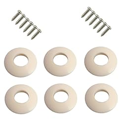 SGerste Lot de 6 rondelles en plastique blanc pour mécaniques de guitare - Les Beatles, Paul McCartney, John Lennon, RIngo Starr, George Harrison