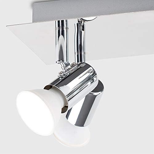 MiniSun Large Modern Rectangular Chrome Plate 8 Way Adjustable GU10 Ceiling Spotlight