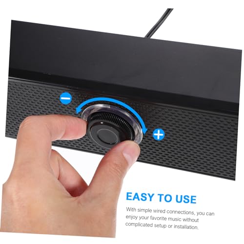 PartyKindom Mini Soundbar for PC Sound Bar Speaker Black Plastic Long Use Time High-definition Stereo Sound Home Audio System - Image 8