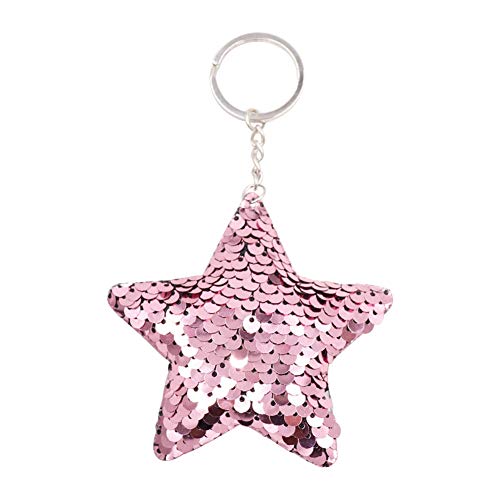Preisvergleich Produktbild Hacoly Anhänger Handtaschenanhänger Auto Schlüsselbund Taschenanhänger Schlüsselbund Schlüsselringen Pailletten Stern Vintage Keychain Kreativer Personalisierter Schlüsselanhänger