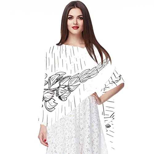 Bufanda de gasa ligera, suave, transparente, larga, para todas las estaciones, flores silvestres, Varios colores
