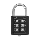 MECCANIXITY Combination Padlock, 6-Digit Push Button Padlock 3-Position Locking Mechanism Security Combination Lock for Locker Gym Sports Locker Cabinet Toolbox (Black, Pack of 1)