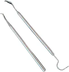 Kit Profissional de Limpeza Dental Sonda e Extrator de Tártaro Aço Inox Autoclavável