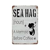 KWQDOZF Sea Hag Definition Rerto Schild, Aluminium, Vintage-Schild, Büro-Wanddekoration, motivierendes Rerto-Schild, Aluminium, Vintage-Schild, dekoratives rustikales Bauernhaus-Dekor, 20,3 x 30,5 cm