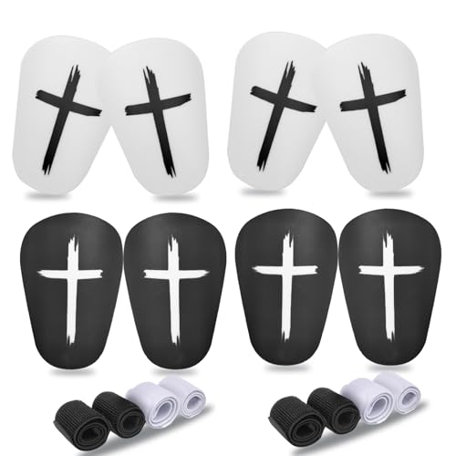 Mini Shin Guards Soccer, 4 Pairs Soccer Tiny Shin Pads and 4 Pairs Fixed Straps for All Ages,Extra Small Protective Equipment Calf Protective Gear for Kids