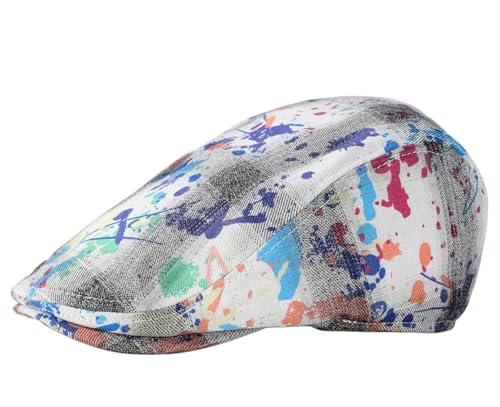 Image of Cotton Newsboy Cap,Breathable Ivy Gatsby Cabbie Beret Hat for Men's Women Driving Hunting Golf