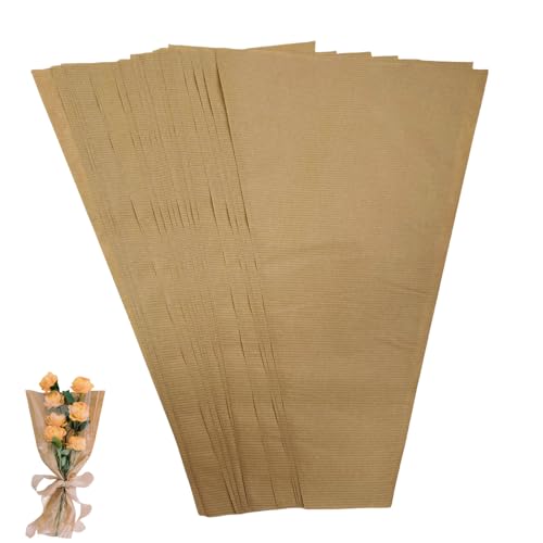 60 piezas de papel de regalo para ramo de flores, funda para ramo de flores, bolsa de ramo de flores de papel kraft para tienda de flores, embalaje de flores de centro comercial, día de la madre, día