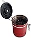 Mixpresso 16 Oz Red Coffee Canister, Stainless Steel Airtight Coffee Container, Air tight Jar Tea Storage with Date Tracker, Vacuum Sealed Espresso Airtight Canister, Sugar Container for Home