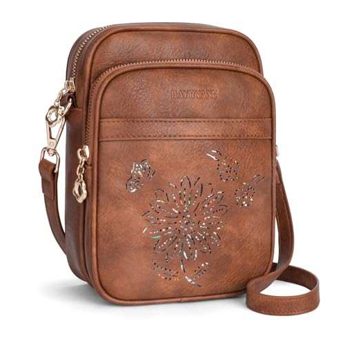 Image of Small Crossbody Bags for Women, RFID Phone Purse with Card Slots, Triple Compartments Lightweight Shoulder Bag