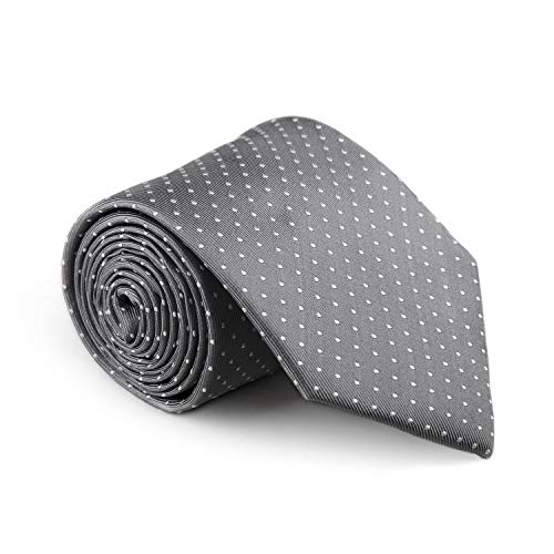 GENTSY Corbata Hecha a Mano para Hombre 100% Seda/Ancho Tradicional 8 cm / 3.15" Diseno Exclusivo (K48 Gris)