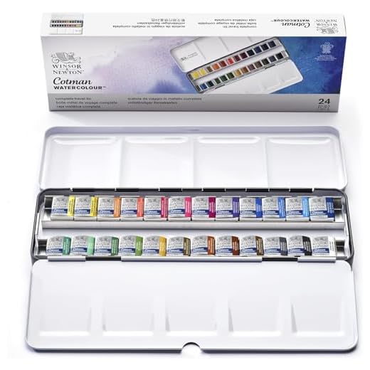 Winsor & Newton acuarela Cotman - Caja de acuarela Sketcher - set de 24 medio godets, colores surtidos