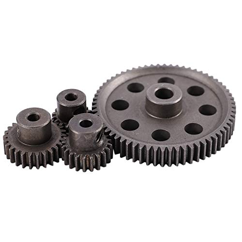 Qwertfeet Diferencial Principal en Metal Diferencial Un Engranaje 64T 17T 21T 26T Motor Gear RC Parte Coche para 1/10 RC Car Truck 94111