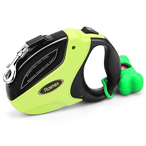 Retractable Dog Leash - 16 Ft Dog Walking Leash for Medium Large Dogs Up to 110lbs - Heavy Duty & Tangle Free - Dog Waste Dispenser and Bags Included