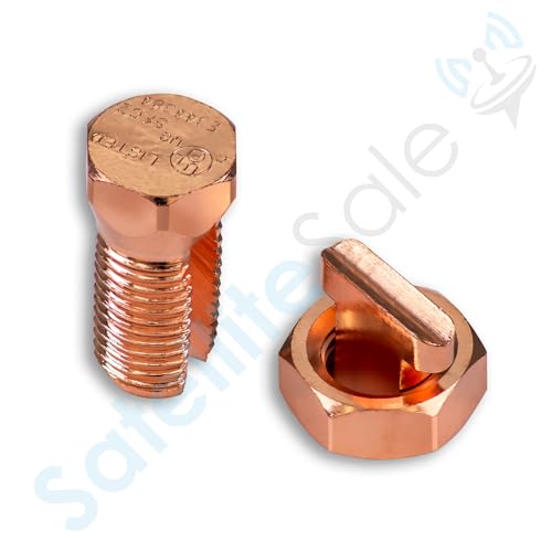 satellitesale ul-listed bonding lugs high conductivity copper coated brass grounding split bolt connectors size 6 pack of 5 pieces