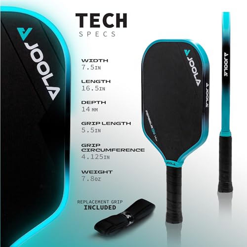 Image of JOOLA 3S Pickleball Paddles - Raw Carbon Fiber Surface for Power & Spin, Elongated, Wide Body & Aero Curve Designs - UPA-A Certified