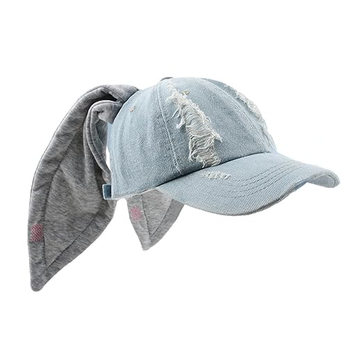OMLAMPY2k Hats New Jeans Bunny Ears Hat Kpop Outfits for Women Woman's Baseball Cap Hip-hop Beanies Grunge Girl Caps