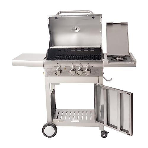 Mimo Style Churrasqueira A Gás - Produzida Em Inox; Possui Base Com Rodinhas; Tampa Abafador; 3 Quei