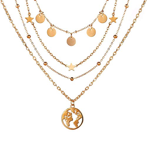 Jewels Galaxy Stylish Multi Layered Gold Plated Stunning Necklace...