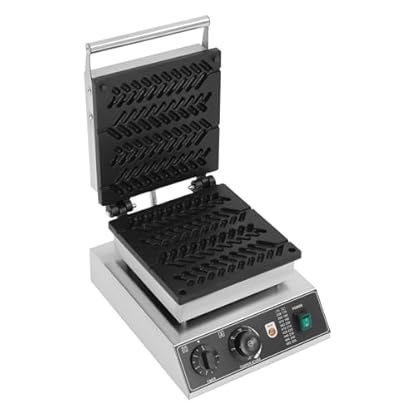 Elektrisch BäCkerwerkzeug Kommerziell Antihaft Waffelmaker Machine Straw Shaped Waffle Maker 1700W Commercial Grade Beschichtung Einstellbare Temperatur Waffel Am FüR Home Cafe Restaurant 220V