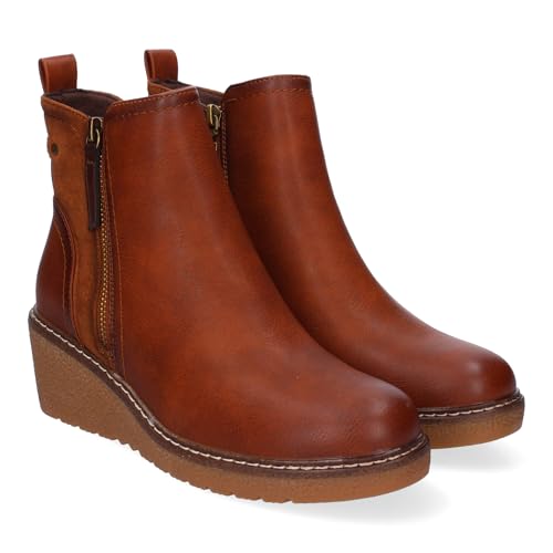 shoes&blues.es 86372 Botines de Cuna para Mujer Comodos, Diseno Elegante con Cremallera Lateral y Adorno de Cremallera, Ideal para Uso Diario Cuero Talla 38