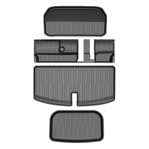 Garvee Cargo Liner & Storage Mats Compatible with Model-3 7 Seat 2017-2023 3rd Row Floor Mat, All Weather Front Cargo Liner Rear Trunk Cargo Liners Re