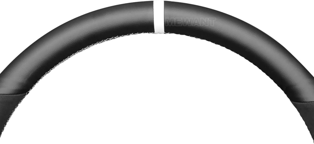 MEWANT Steering Wheel Cover Wrap for Honda Pilot/Passport/Odyssey Hand-Stitched Made of Suede and Genuine Leather
