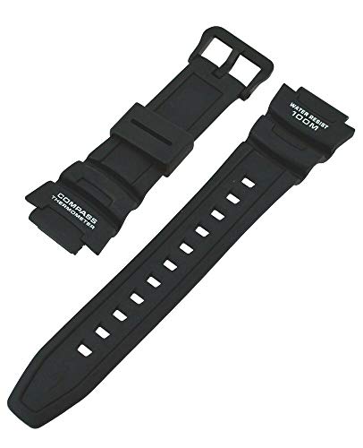 image for Genuine Replacement Casio Watch Band Black Rubber Strap #10431875 SGW-