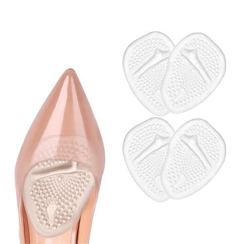 Demi Semelles Coussinet, 2 paires Coussinet Plantaire, Semelles Coussinet Plantaires, demi semelle silicone avant pied pour Les Femmes Porter Les Chaussures à Talons Hauts (Transparent)