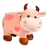 Joli jouet de vache en peluche : joli coussin en peluche vache laitière avec une surface super douce et une expression faciale mignonne, adorable et souple, peut être utilisé comme maison, salon, décoration de Noël, décoration de pièce. La surface super douce assure une sensation tactile agréable et apporte plus de bonheur à l'environnement