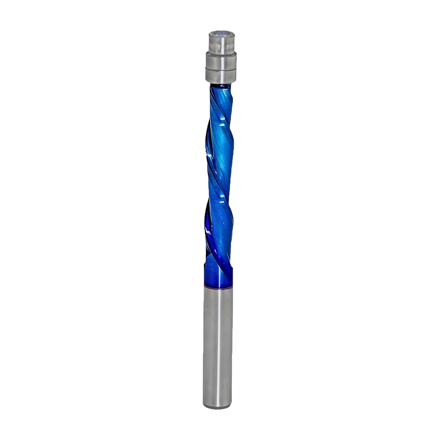 Downcut Spiral Flush Trim Router Bit Solid Carbide 1/4 Inch Shank Cutting Diameter 1/4 Inch with NACO Coated CNC Spiral Router Bit for Woodworking Trimming DFB431