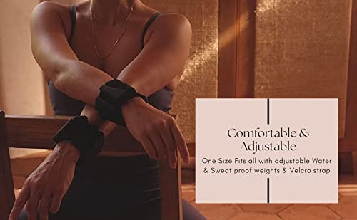 Image of XFYT Adjustable Wrist & Ankle Weights | 2 x 1 lbs soft silicone bracelets | Burn more calories with comfortable yoga, pilates,workouts & running (Black)