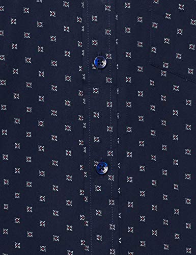 Image of Amazon Brand - Symbol Men's Printed Regular Casual Shirt (AW20-SYM-FS-AOP Navy 3 46)