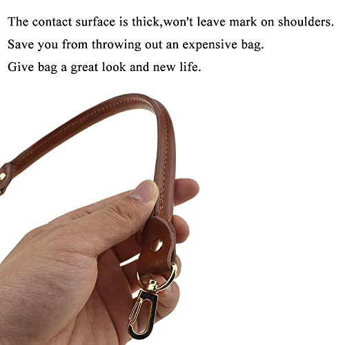 Image of Hahiyo Purse Handle Replacement Cowhide Leather Handle Strap Shoulder Handbag Tote Belt Lobster Swivel Clasp Buckle Sturdy Easy Clip on Attach Stay on Not Slip off Not Leave Mark on Body 15.7inch 2PCS