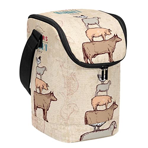 Lonchera grande de animales de granja que soluciona la falta de espacio escolar 2