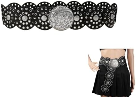 Wide Disc Belt for Women, Belt Women Concho Vintage, Dress Jeans