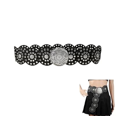 Eterspr Cinturón Ancho de Disco para Mujer, Cinturón Mujer Concho Vintage, Vestido Jeans | Ya disponible en tu tienda friki favorita! En mundofriki.es!