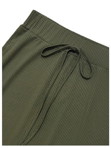 WDIRARA Women's Fishtail Bodycon Skirt Elastic Waist Rib Knit Slit Long Skirts4