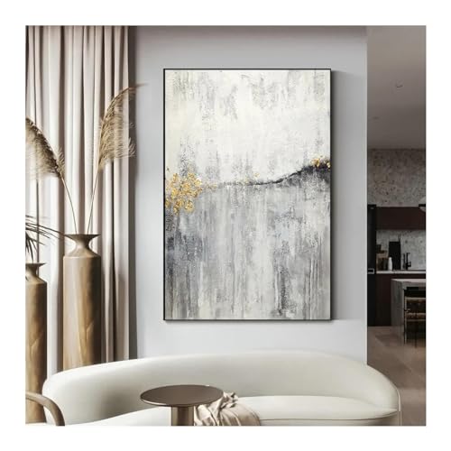 Affiche moderne noir gris or pour salon chaleureux tableau 80x110 cm