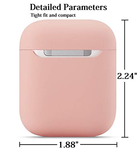 Airpods Case No Keychain,Airpods Case Cover,Full Protective Silicone Airpods Accessories Skin Cover,Compatible With Airpods 1 & 2 Case,Front Led Visible,Supports Wireless Charging(Pink) #TOP4