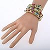 YACQ Women's Crystal Stretch Snake Bracelet Fit Wrist Size 6-1/2 to 8 Inch - Lead & Nickle Free - Halloween Costume Outfit Accessories Jewelry #4