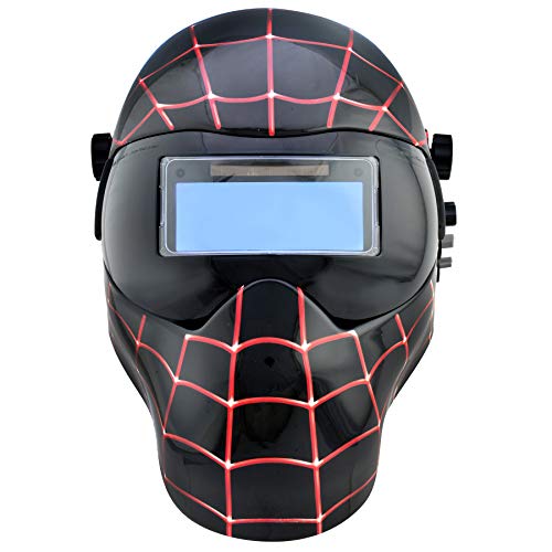 Save Phace Auto Darkening Welding Helmet Black Spiderman EFP E Series - Ear to Ear Vision Welder Hood Grinding Mask with External 2 x 4 Inch Adjustable ADF for SMAC/MIG/TIG/SPOT - 2 Sensors Solar Powe (3012589) Save Phace Auto Darkening Welding Helmet Black Spiderman EFP E Series - Ear to Ear Vision Welder Hood Grinding Mask with External 2 x 4 Inch Adjustable ADF for SMAC/MIG/TIG/SPOT - 2 Sensors Solar Powe (3012589)