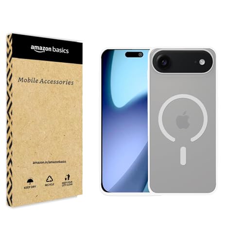 Image of amazon basics Luxury Paper Thin Case Cover for iPhone 17 Air | Matte Finish | Compatible with magsafe | (White, iPhone 17 Air)