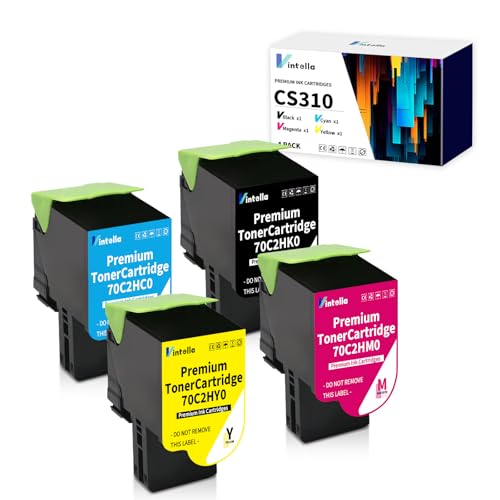 Vintella CS310 Toner Compatible avec Lexmark CS310n CS310dn CS410n CS410dn CS410dtn CS510de CS510dte Imprimante 70C2HK0 70C2HC0 70C2HM0 70C2HY0 (4000 Pages BK,...